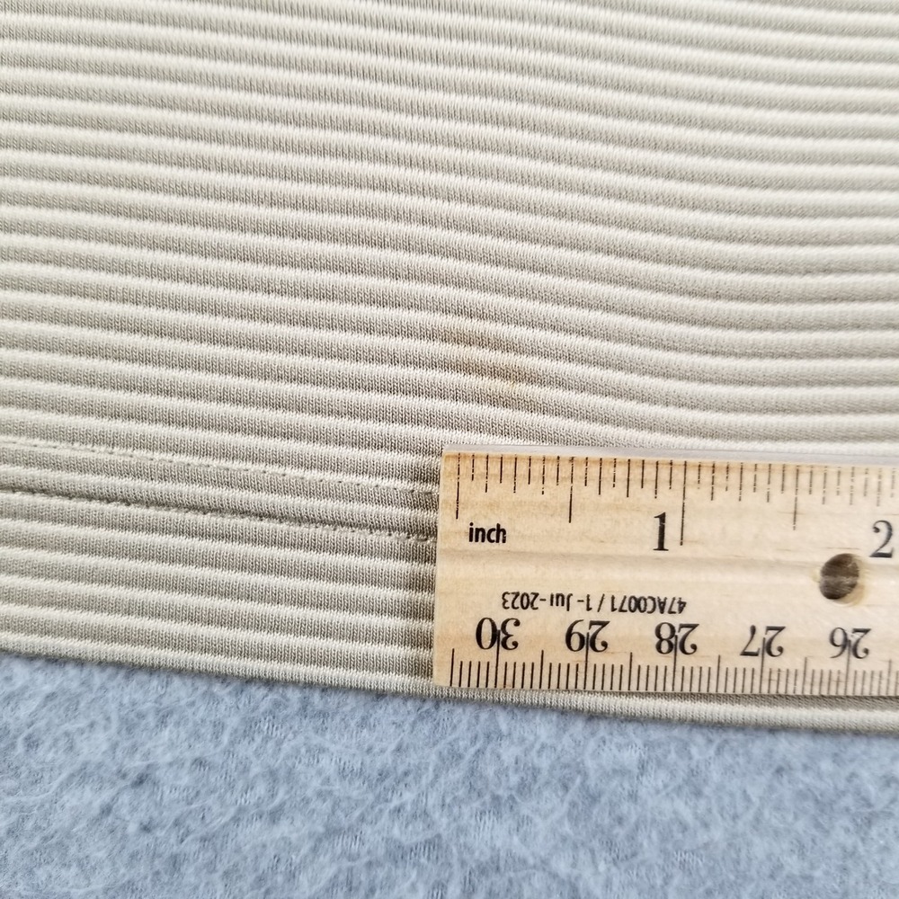 Van Heusen Polo Shirt Mens XXL 2XL Beige White Striped Short Sleeve Stretch Rib - Picture 11 of 12